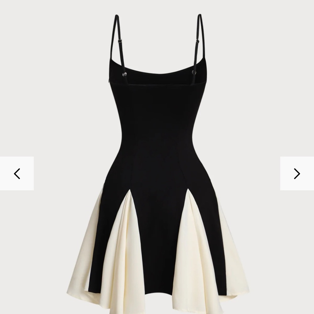 RIHOAS Black and Cream Contrast Mini Dress - Picture 5 of 6